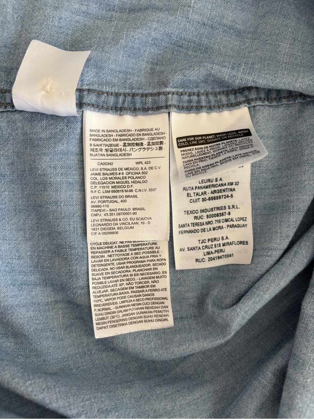 Vintage Levi’s Chambray Short Sleeve Shirt Men’s L Red Tab Two Pocket Denim - Picture 4 of 10